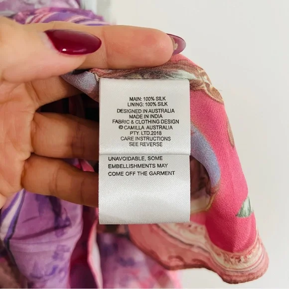 Camilla Electron Libre Silk Maxi Dress Front Tie Detail Boho Luxury Print XL - Picture 8 of 11